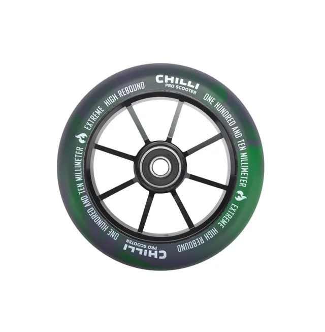 chilli-pro-scooter-wheel-green-purple-110mm-jumpstart-rolle image 1