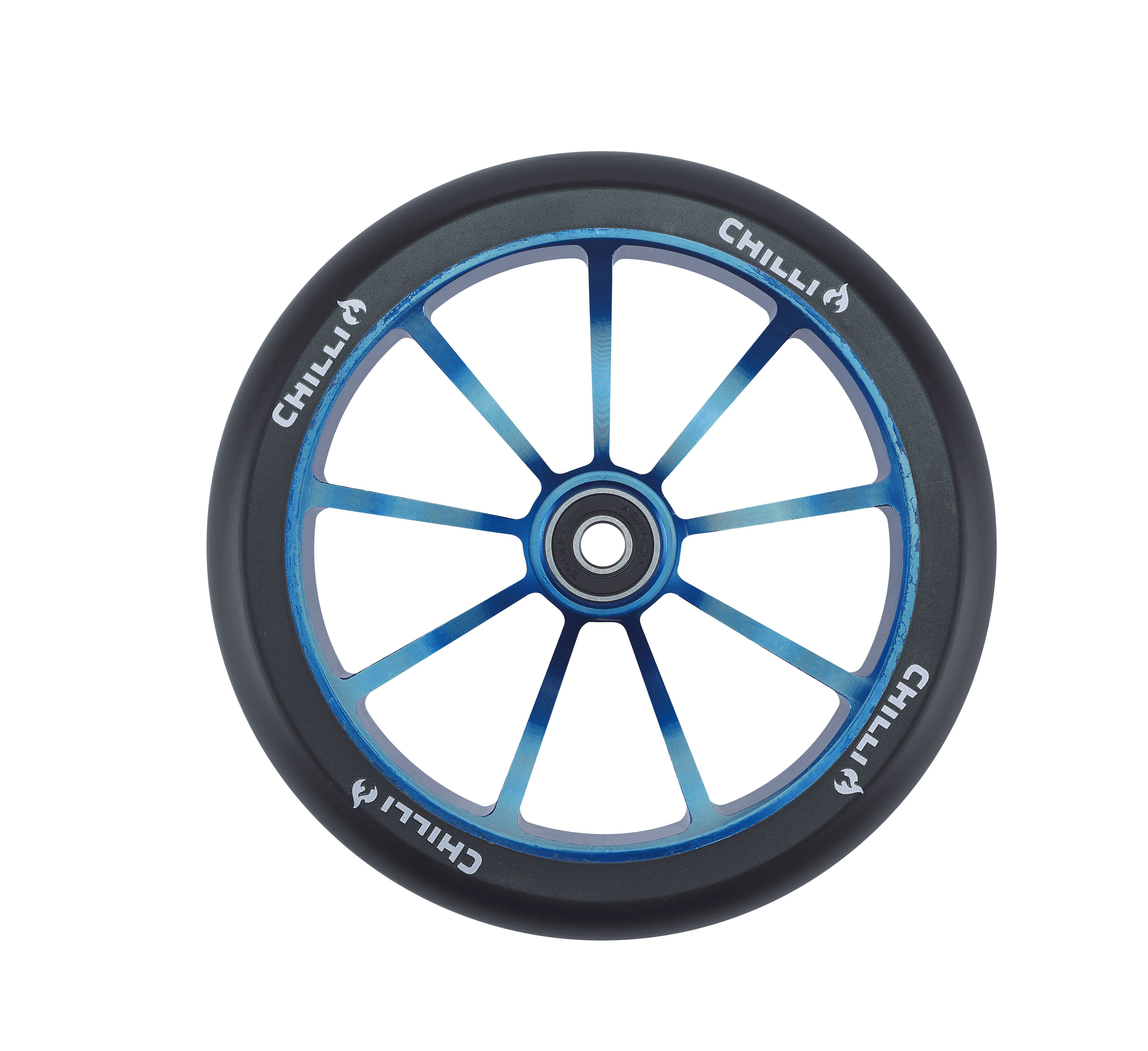chilli-pro-scooter-wheel-wave-track-black-blue-150mm-dirt-rolle image 1