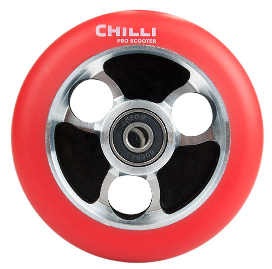 chilli-pro-scooter-parabol-wheel-100mm-red-stunt-scooter-rolle image 1