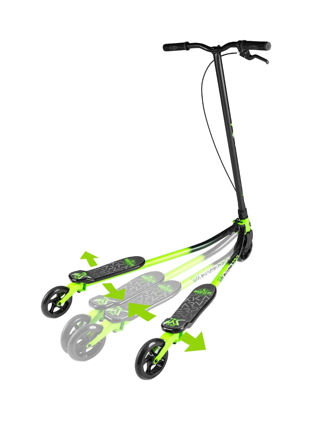 madd-gear-x-karver-pro-3-in-1-scooter-black-green-mit-light-up-rad image 2