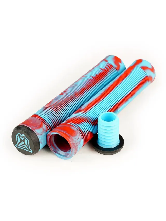 madd-gear-tpr-grind-grips-scooter-griffe-150mm-red-blue-swirl image 1