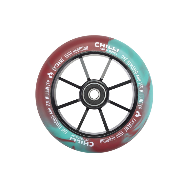 chilli-pro-scooter-wheel-110mm-jumpstart-red-teal image 1