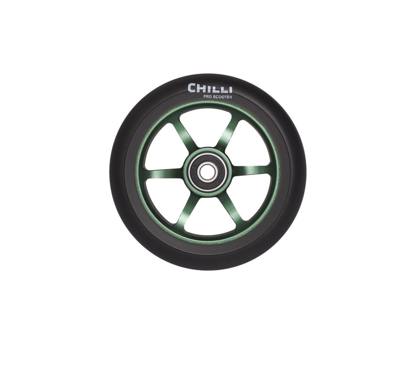 chilli-pro-scooter-wheel-green-110mm-stunt-scooter-rolle-5000 image 1