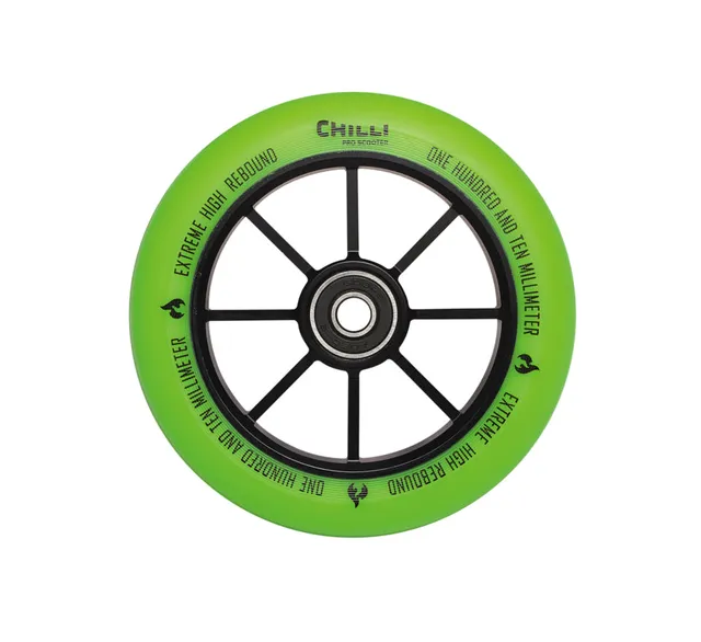 chilli-pro-scooter-wheel-green-110mm-base-stunt-rolle image 1