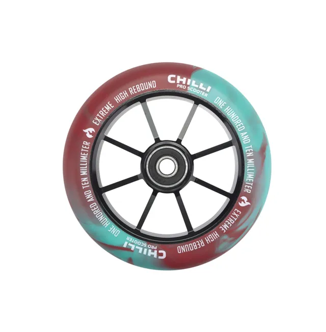 chilli-pro-scooter-wheel-110mm-jumpstart-red-teal image 1