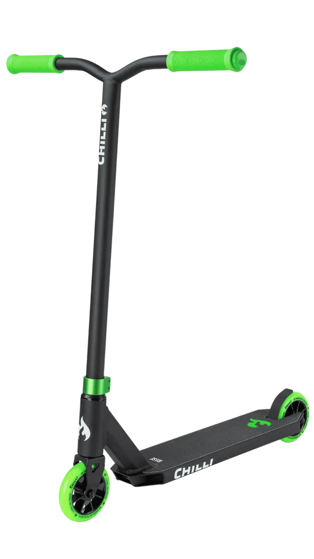chilli-pro-scooter-base-black-green-stunt-scooter-einsteiger image 1