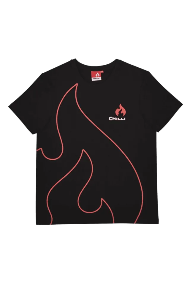 chilli-pro-scooter-t-shirt-flame-black-baumwoll-shirt image 1