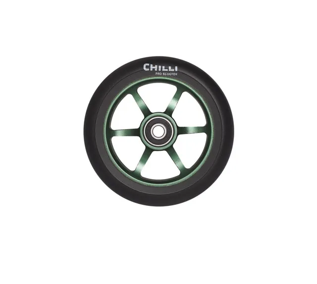chilli-pro-scooter-wheel-green-110mm-stunt-scooter-rolle-5000 image 1