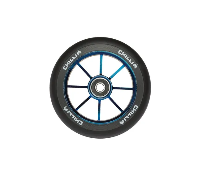 chilli-pro-scooter-wheel-blue-neochrome-110mm-rocky-vol-3-stunt-rolle image 1