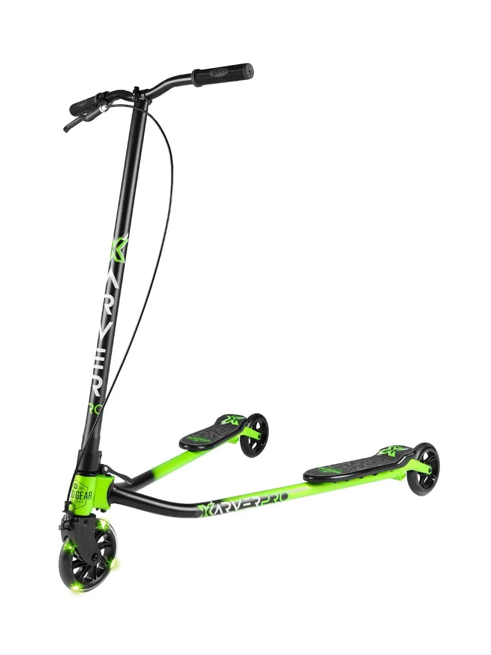 madd-gear-x-karver-pro-3-in-1-scooter-black-green-mit-light-up-rad image 1