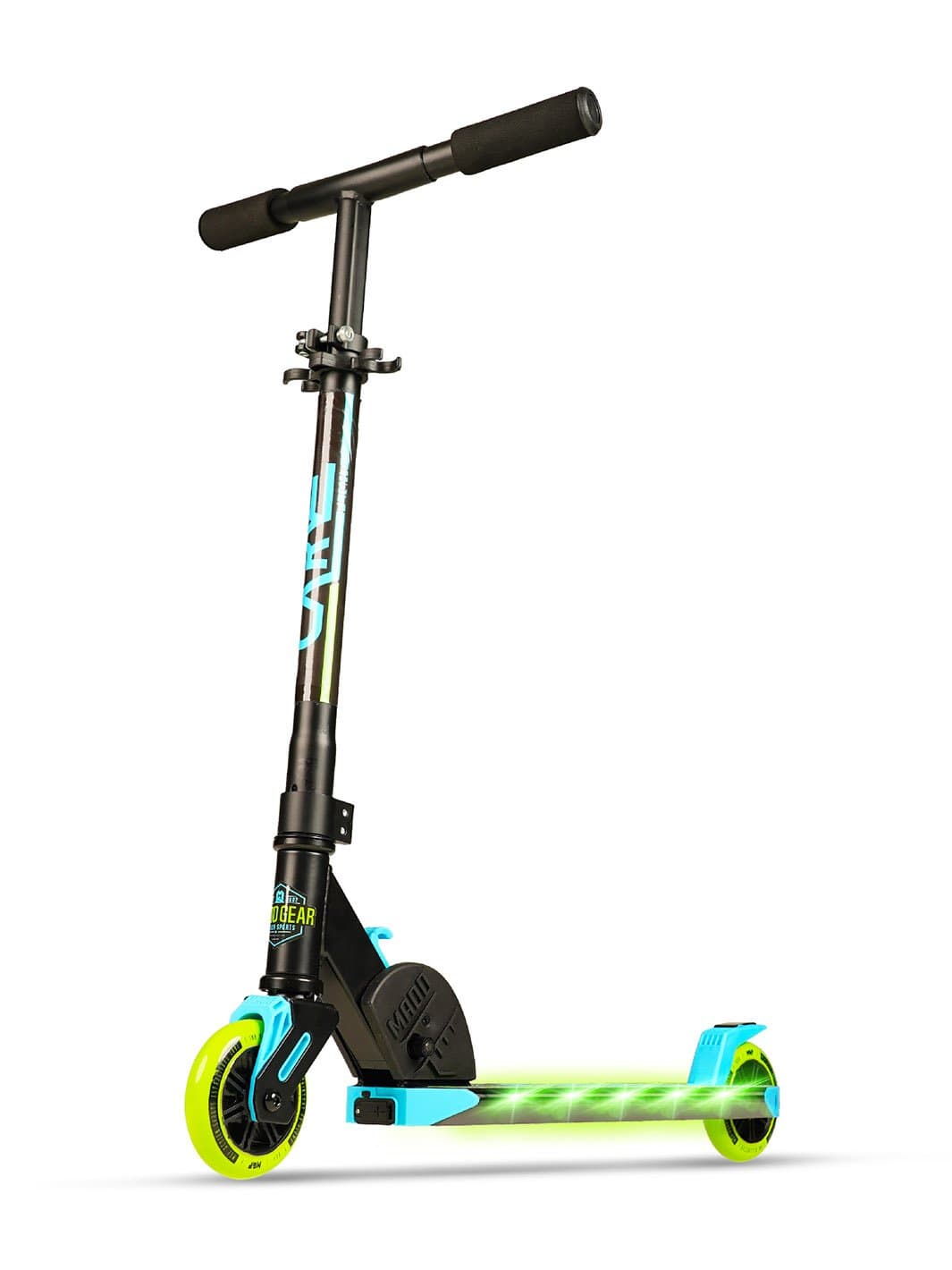 madd-gear-flight-light-up-scooter-green-blue-kinderroller-mit-led-deck image 1