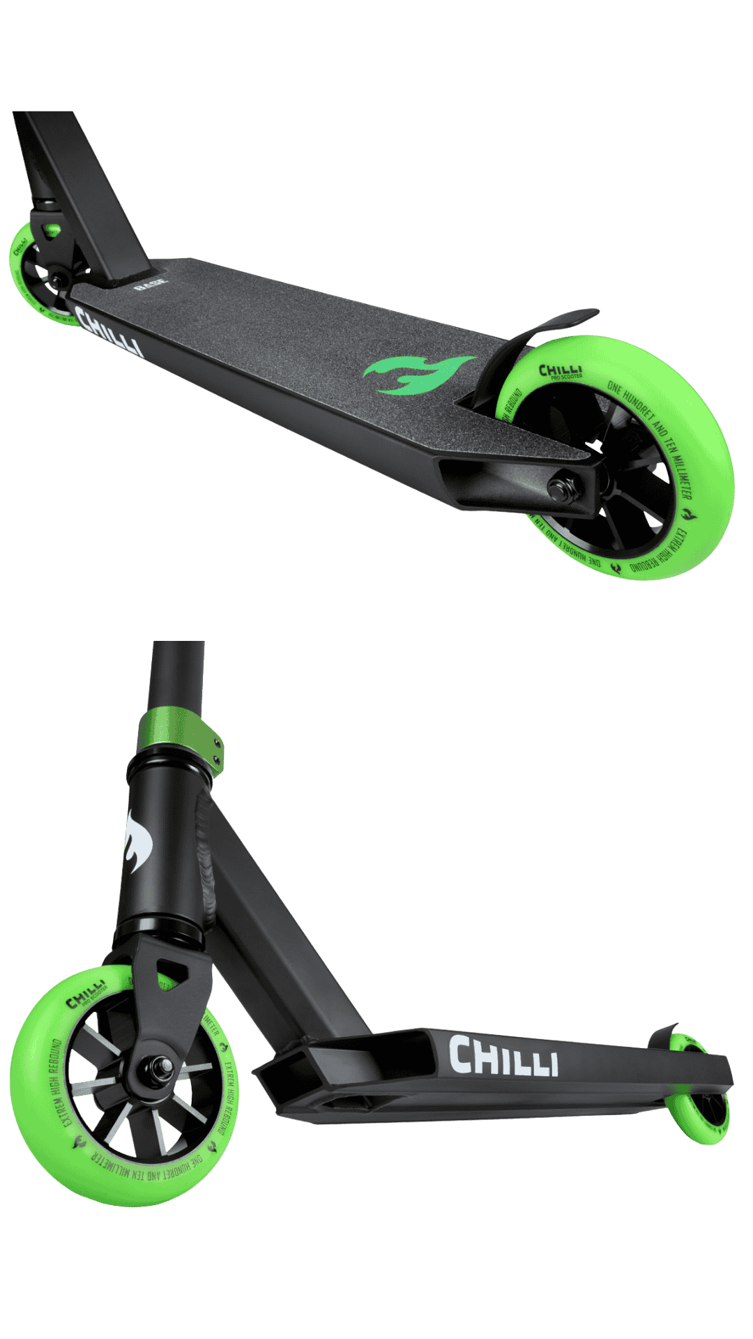 chilli-pro-scooter-base-black-green-stunt-scooter-einsteiger image 2